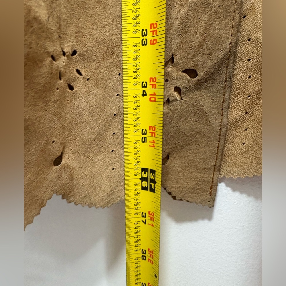 Tan Leather Women's Coat - Picture 16 of 16
